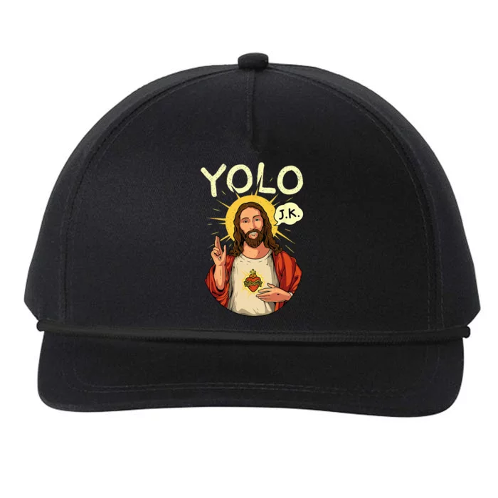 Jesus Christ YOLO JK Meme Funny Christian Easter Snapback Five-Panel Rope Hat