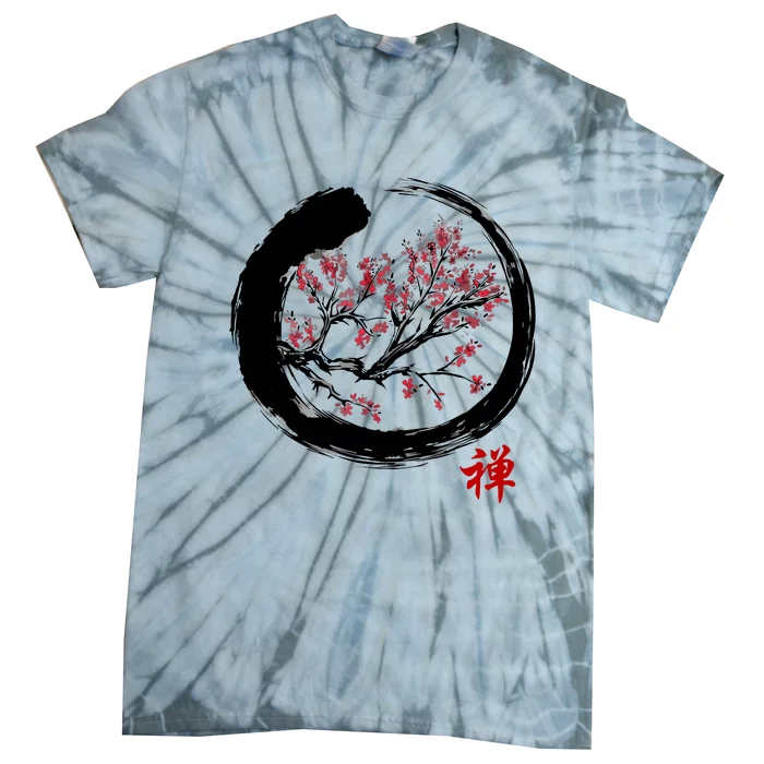 Japanese Calligraphy Zen Buddhist Enso Circle Meditation Tie-Dye T-Shirt