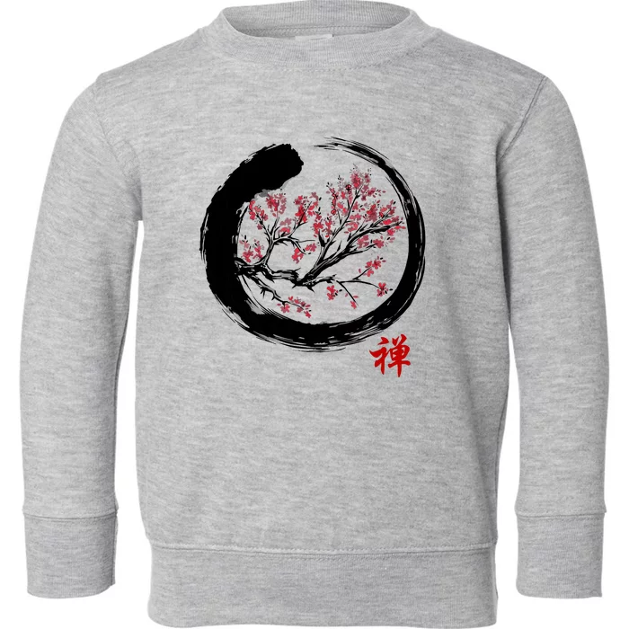 Japanese Calligraphy Zen Buddhist Enso Circle Meditation Toddler Sweatshirt