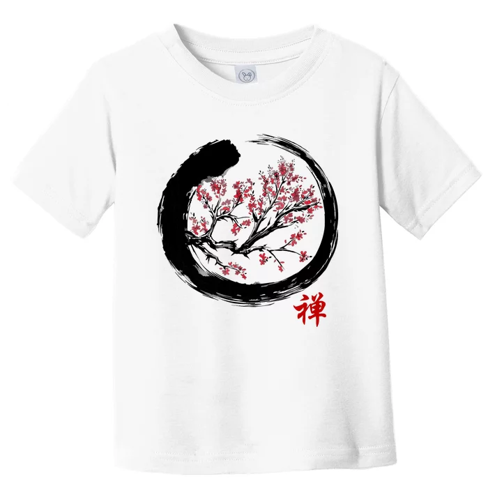 Japanese Calligraphy Zen Buddhist Enso Circle Meditation Toddler T-Shirt