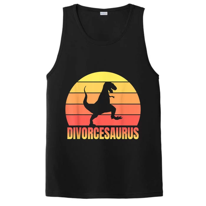 Just Divorced AF Funny Divorce Party Dinosaur Gift Performance Tank