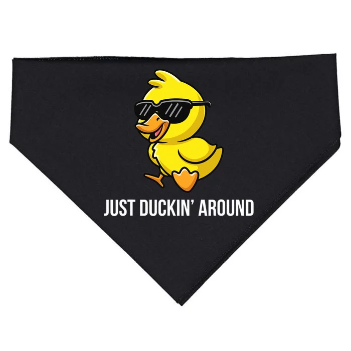 Just Duckin Around Funny Duck Gag Humor Cute Duckling USA-Made Doggie Bandana