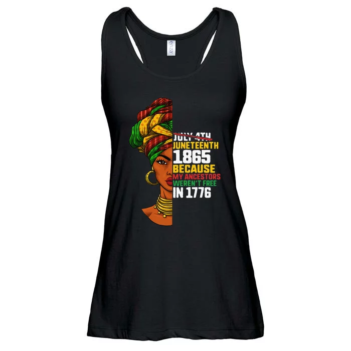 Juneteenth Day Ancestors Free 1776 July 4th Black African11 Ladies Essential Flowy Tank