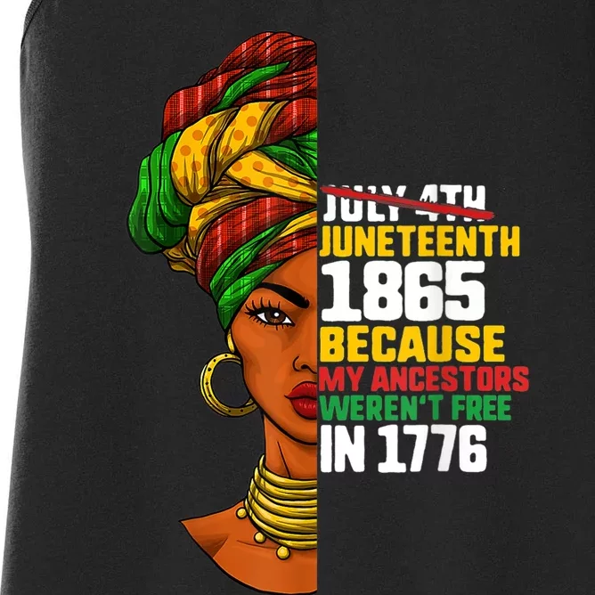 Juneteenth Day Ancestors Free 1776 July 4th Black African11 Women's Racerback Tank