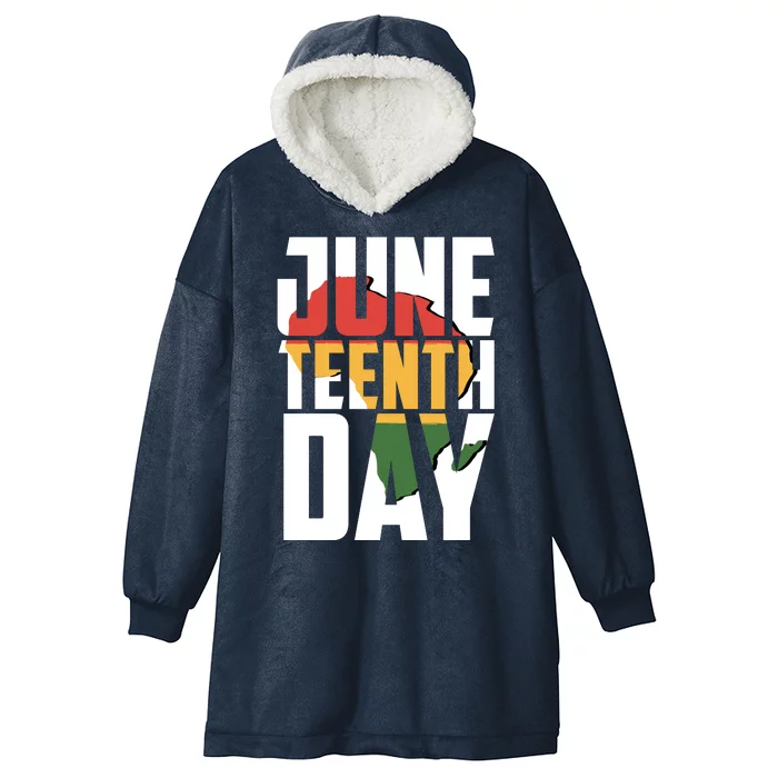 Juneteenth Day African American Pride Hooded Wearable Blanket