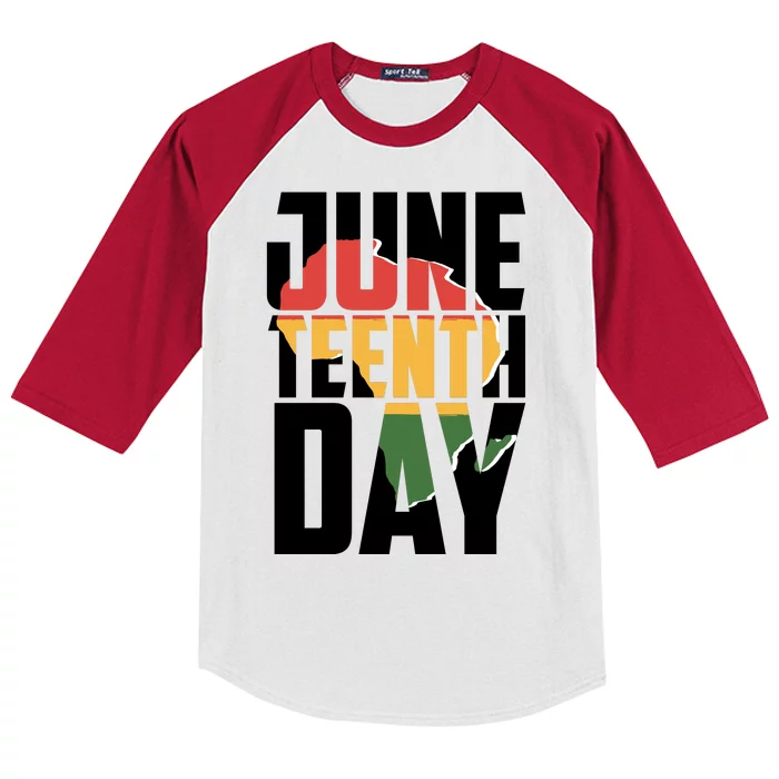 Juneteenth Day African American Pride Kids Colorblock Raglan Jersey