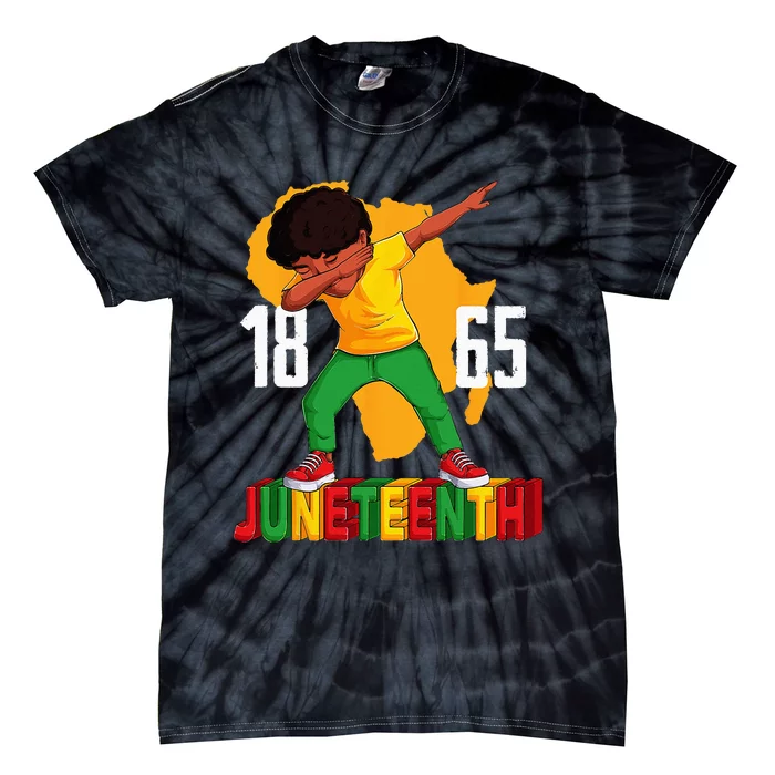 juneteenth Dabbing Black African Tie-Dye T-Shirt