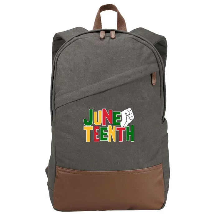 Juneteenth Day Black Power Cotton Canvas Backpack