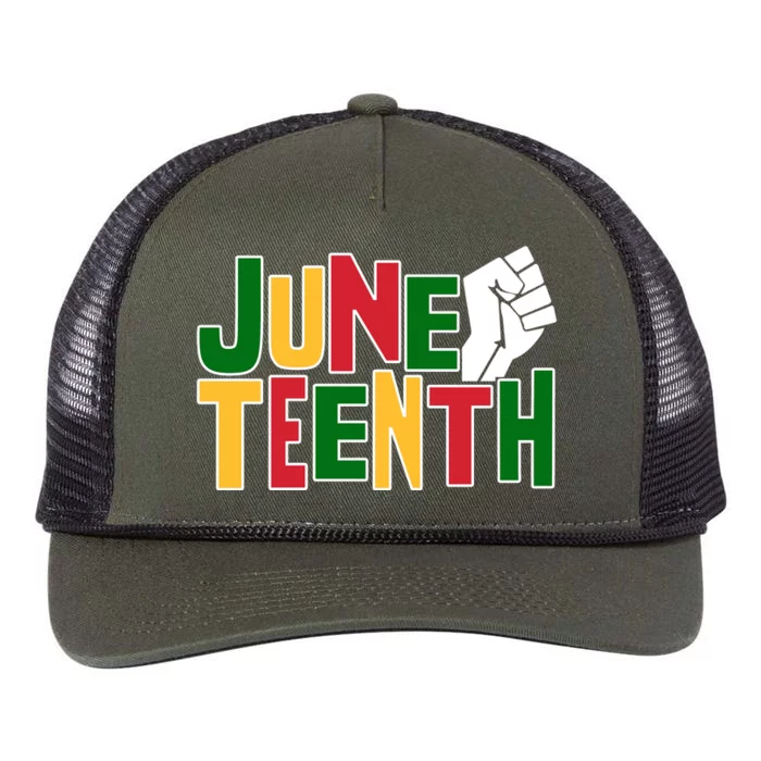 Juneteenth Day Black Power Retro Rope Trucker Hat Cap