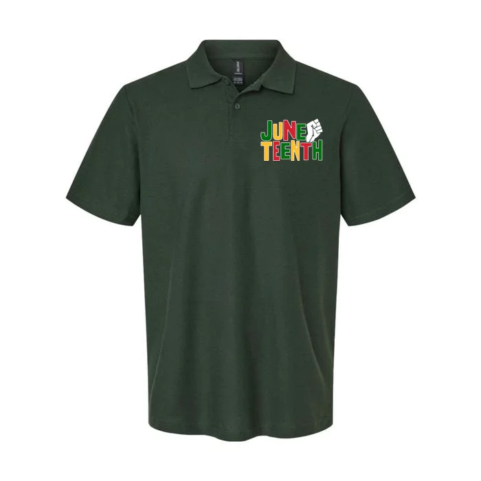 Juneteenth Day Black Power Softstyle Adult Sport Polo