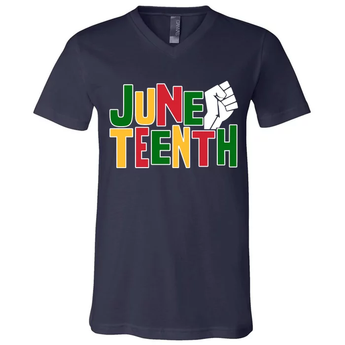 Juneteenth Day Black Power V-Neck T-Shirt