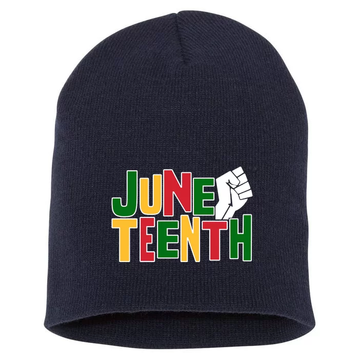 Juneteenth Day Black Power Short Acrylic Beanie