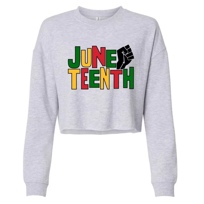 Juneteenth Day Black Power Cropped Pullover Crew