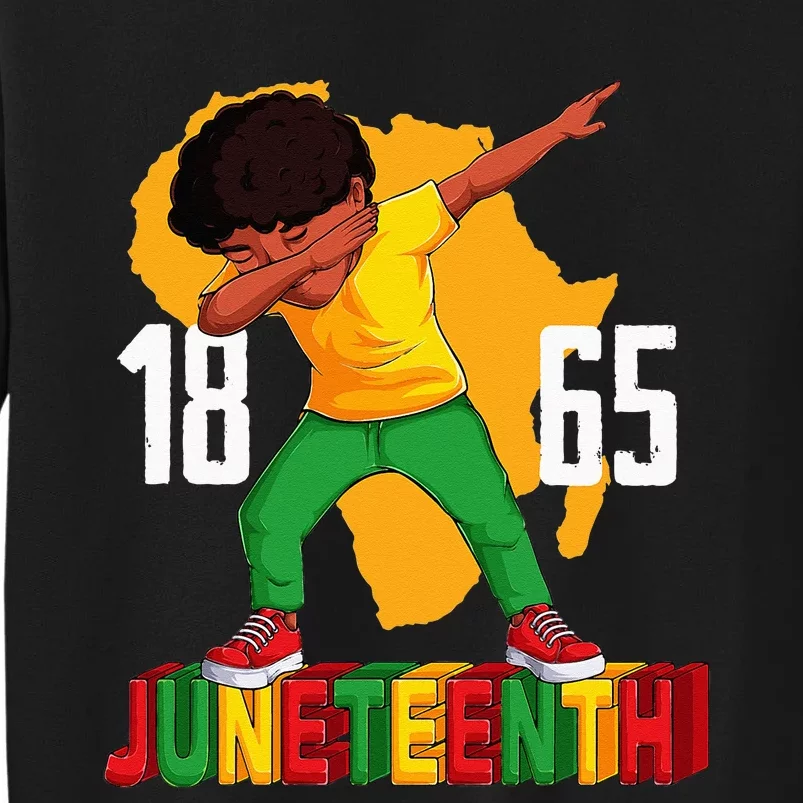 Juneteenth Dabbing Boy Black African Tall Sweatshirt