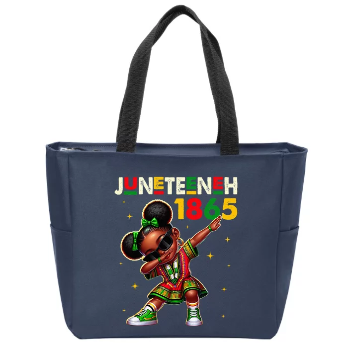 Juneteenth Dabbing Black Queen Melanin Brown Skin Dab Zip Tote Bag