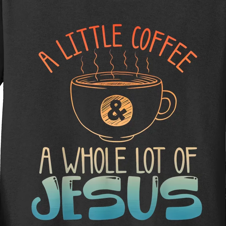 Jesus Design Christian Coffee Lover Kids Long Sleeve Shirt