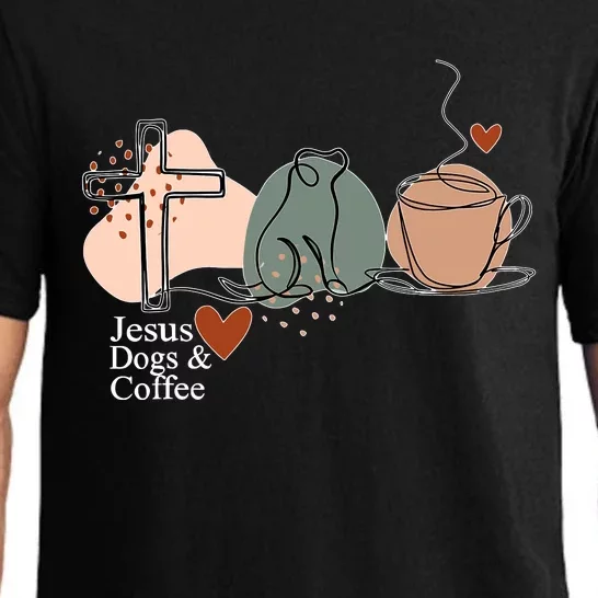 Jesus Dogs & Coffee Christian Jesus Dog Mom Pajama Set