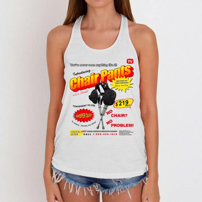 Jury Duty Chair Pants Ad Women's Knotted Racerback Tank