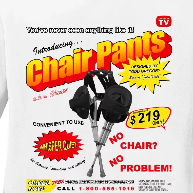 Jury Duty Chair Pants Ad Ladies Long Sleeve Shirt