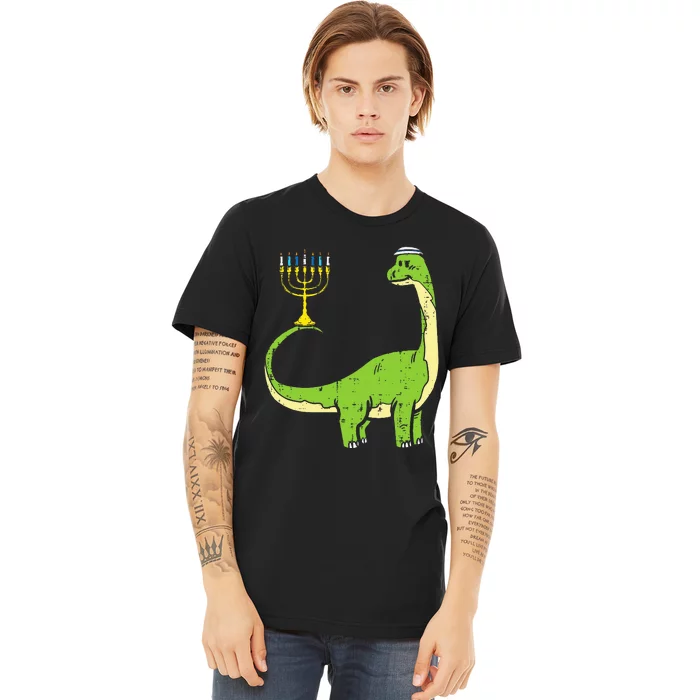 Jewish Dinosaur Dino Hanukkah Pajamas Chanukah Premium T-Shirt