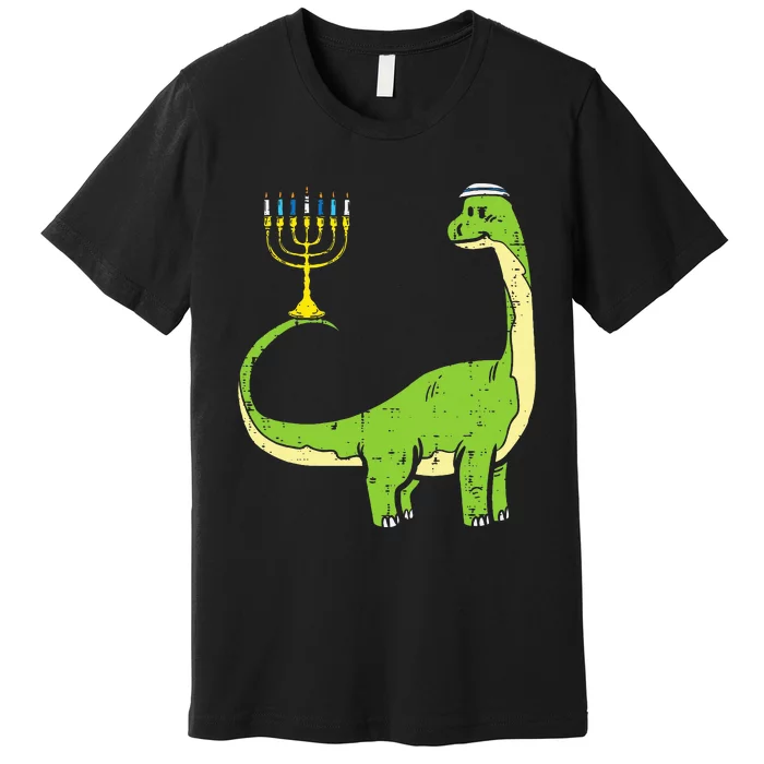 Jewish Dinosaur Dino Hanukkah Pajamas Chanukah Premium T-Shirt