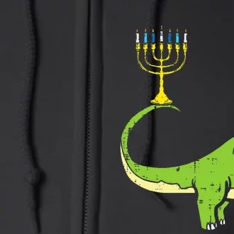 Jewish Dinosaur Dino Hanukkah Pajamas Chanukah Full Zip Hoodie