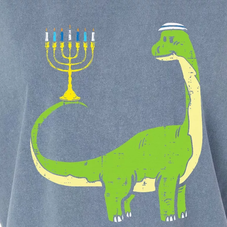 Jewish Dinosaur Dino Hanukkah Pajamas Chanukah Garment-Dyed Women's Muscle Tee