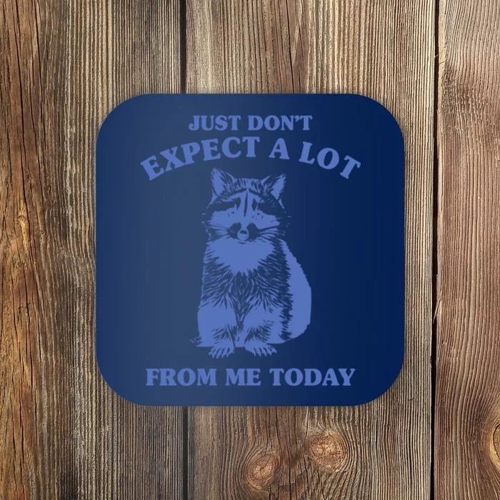 Just Dont Expect A Lot From Me Today Raccoon Funny Coaster