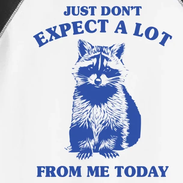 Just Dont Expect A Lot From Me Today Raccoon Funny Toddler Fine Jersey T-Shirt