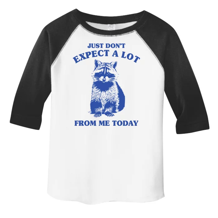 Just Dont Expect A Lot From Me Today Raccoon Funny Toddler Fine Jersey T-Shirt