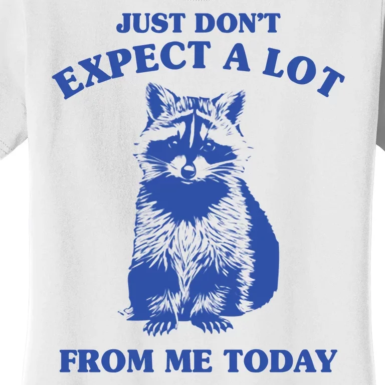 Just Dont Expect A Lot From Me Today Raccoon Funny Women's T-Shirt