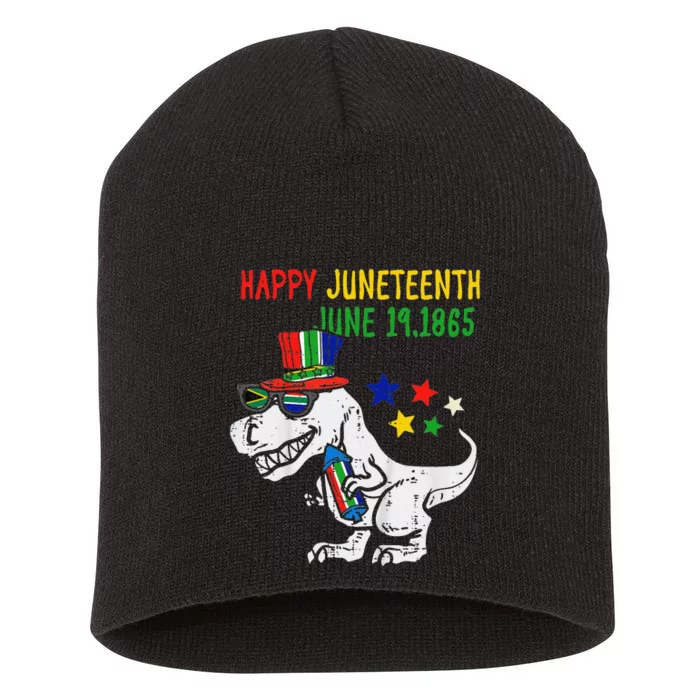 Juneteenth Day Freedom TRex Dino Baby Short Acrylic Beanie