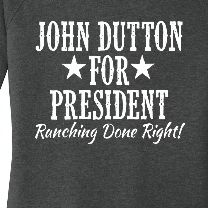 John Dutton For President Women's Perfect Tri Tunic Long Sleeve Shirt