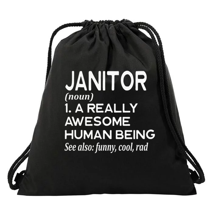 Janitor Definition Funny Janitorial Cleaning Repairing Drawstring Bag