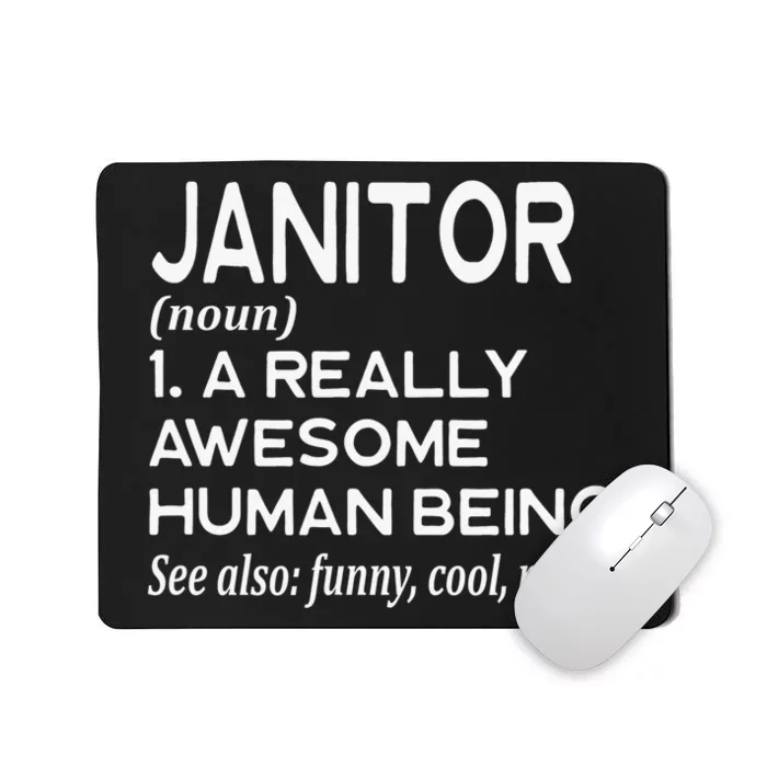 Janitor Definition Funny Janitorial Cleaning Repairing Mousepad