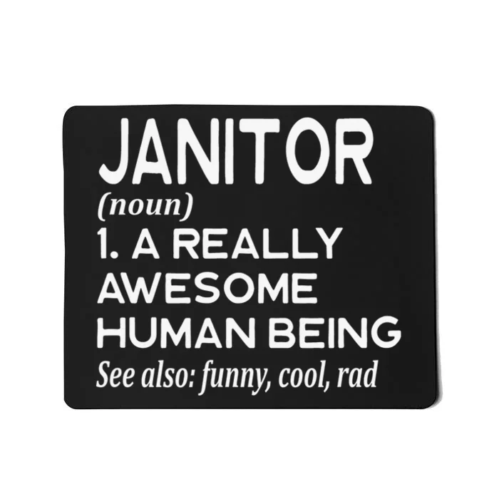 Janitor Definition Funny Janitorial Cleaning Repairing Mousepad