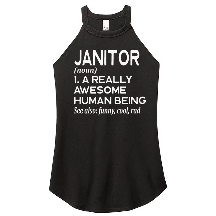 Janitor Definition Funny Janitorial Cleaning Repairing Women’s Perfect Tri Rocker Tank