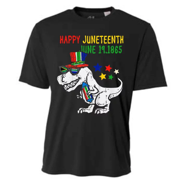 Juneteenth Day Freedom TRex Dino Baby Cooling Performance Crew T-Shirt