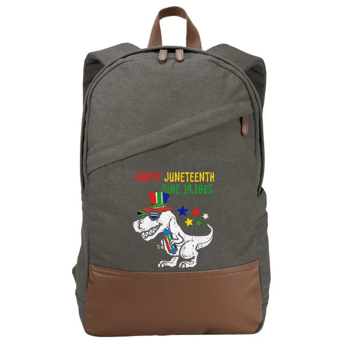 Juneteenth Day Freedom TRex Dino Baby Cotton Canvas Backpack