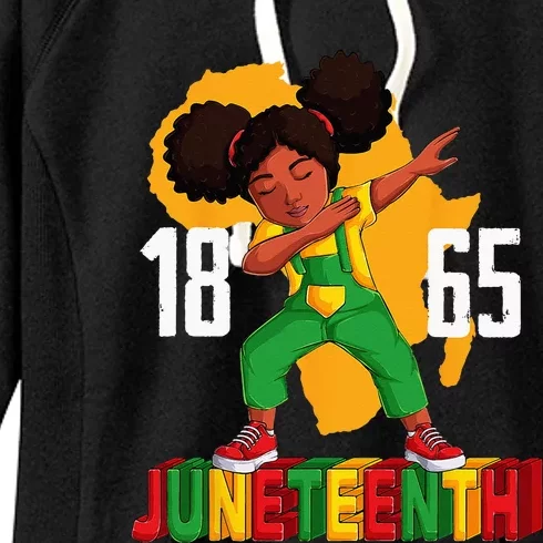 Juneteenth Dabbing Girl Black African Women's Fleece Hoodie