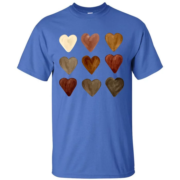 Juneteenth Diversity Heart Skin Black Pride Melanin Kindness Funny Gift Tall T-Shirt