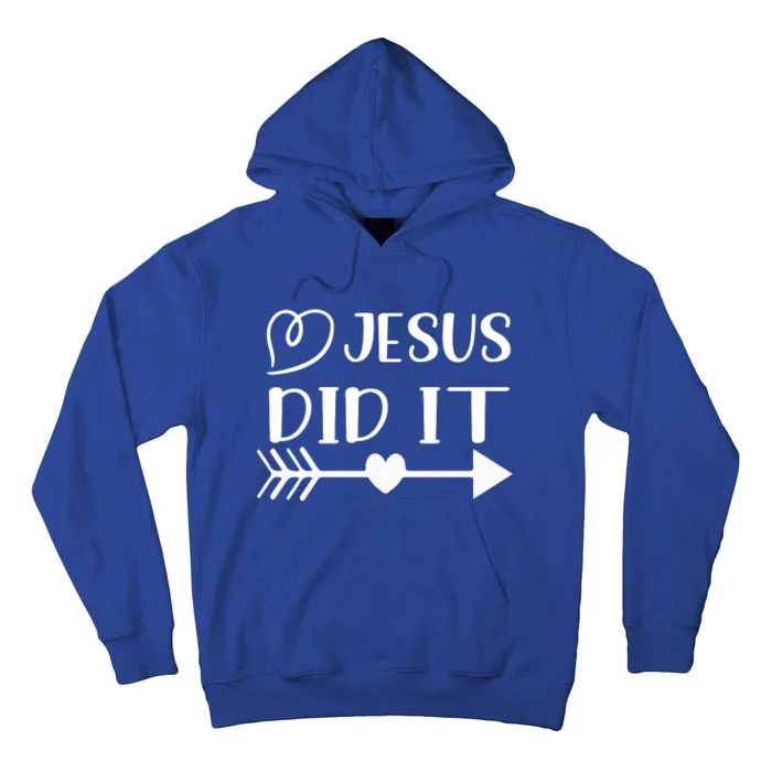 Jesus Did It Inspirational Graphic Tall Hoodie