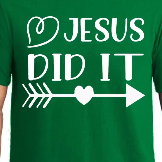 Jesus Did It Inspirational Graphic Pajama Set