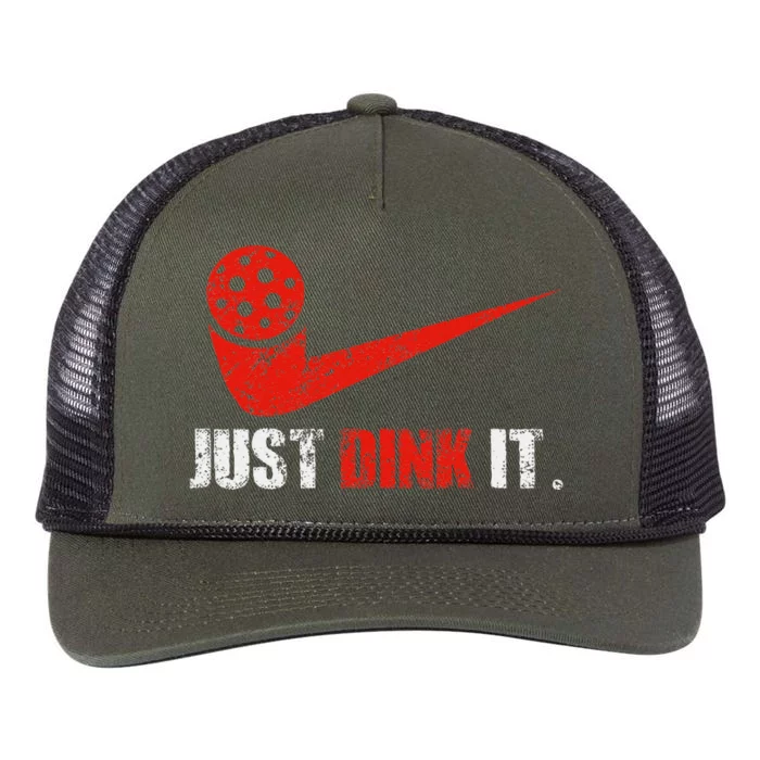 Just Dink It Pickleball Player Fan Gift Retro Rope Trucker Hat Cap