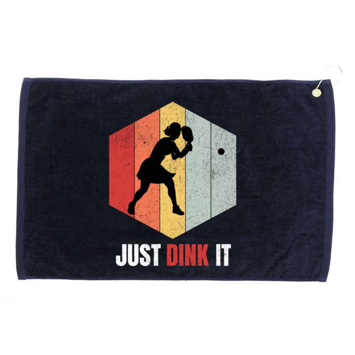 Just Dink It Vintage Pickle Ball And Pickleball Fan Gift Grommeted Golf Towel