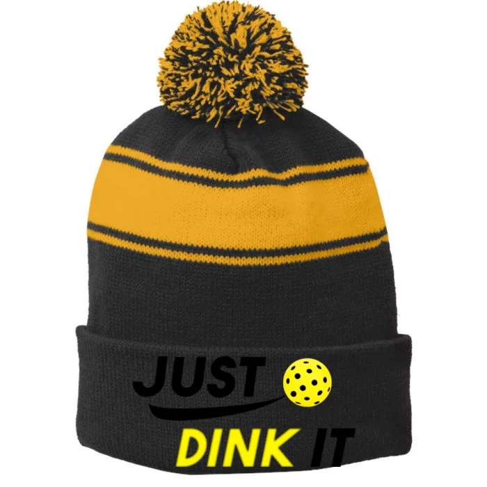 Just Dink It Pickleball Stripe Pom Pom Beanie