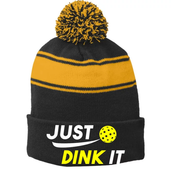 Just Dink It Pickleball Stripe Pom Pom Beanie