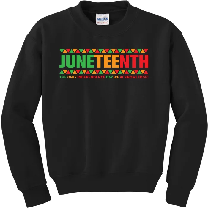 Juneteenth Day Independence Celebrating Black Freedom 1865 Kids Sweatshirt