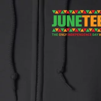 Juneteenth Day Independence Celebrating Black Freedom 1865 Full Zip Hoodie