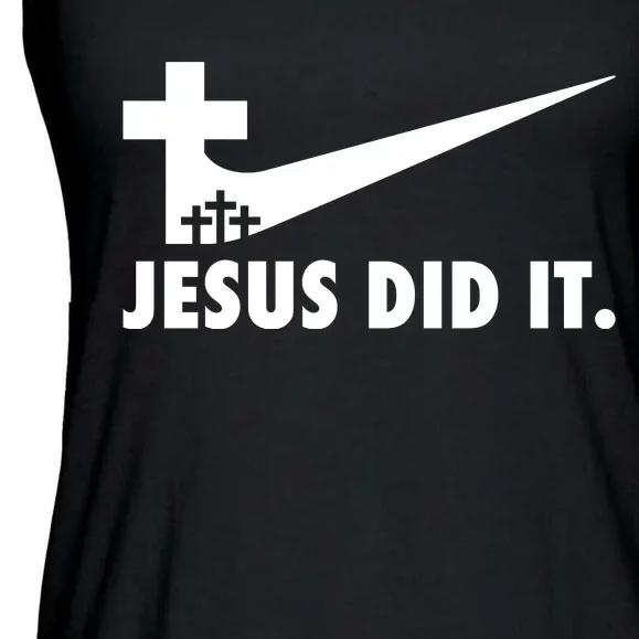 Jesus Did It Cross Ladies Essential Flowy Tank